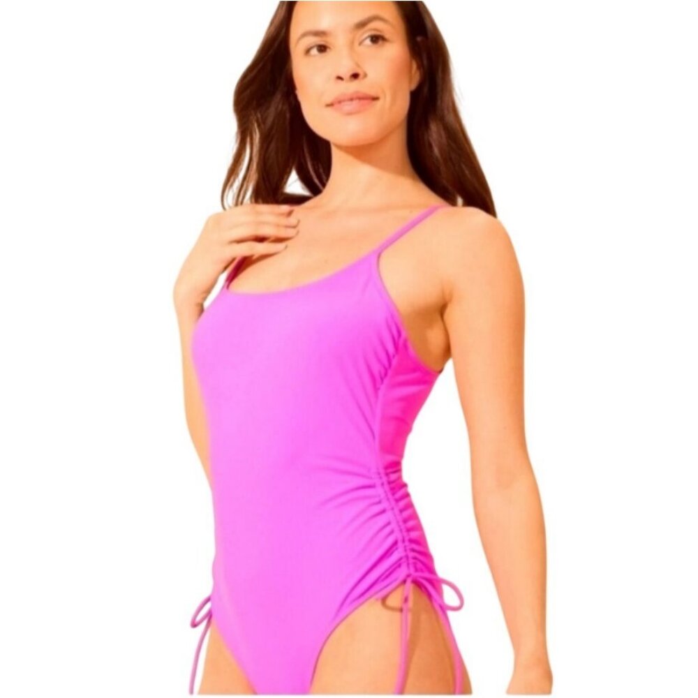Shade & Shore Pink One-Piece Swimsuit With Adjustable Straps & Side Ties Medium - Picture 8 of 8